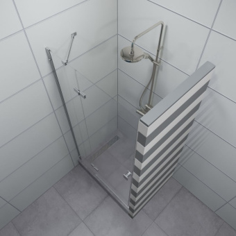 Дверь душевая Бруно 99*190 хром.проз #WF_CITY_VIN# картинка