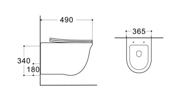 AQ1112T-00 КЛАССИК Унитаз подвесной компакт TORNADO 490*365*341 AQUATEK #WF_CITY_VIN# картинка