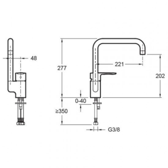 E5243-CP смеситель JULY кухня с высоким поворотным изливом, со скрытым аэратором (хром) #WF_CITY_VIN# картинка