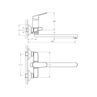 Смеситель д/ванны Yell YE5735-51 #WF_CITY_VIN# картинка