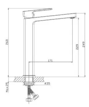 Смеситель HAIBA д/умывальника HB11615-7 высокий черный #WF_CITY_VIN# картинка