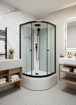 DOMANI-SPA Душевая кабина Delight 99 Slim 90*90*218 Black в.п бел.проз,проф,без элект #WF_CITY_VIN# картинка