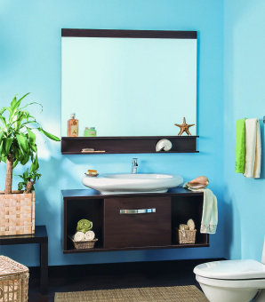 Тумба "КУБА 120" Венге с раковиной Жемчужина 85  #WF_CITY_VIN# картинка