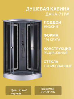 Душевая кабина ДАНА-711W "ГРЕЦИЯ" 90*90*215 н.п. #WF_CITY_VIN# картинка