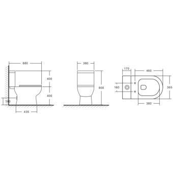 Унитаз-компакт A080 + сиденье тонкое ДП #WF_CITY_VIN# картинка