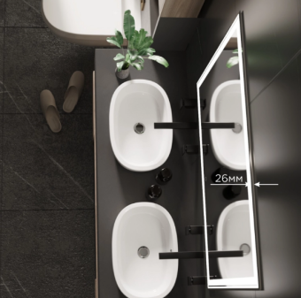 Зеркало MIXLINE "МЕЛИС" 1000*800 (ШВ) сенс. выключатель,светодиодная подсветка #WF_CITY_VIN# картинка