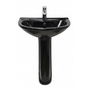 ПРЕСТИЖ умывальник-тюльпан чёрный 63 см + пьедестал #WF_CITY_VIN# картинка