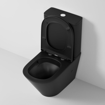 Унитаз GR-4449BMSQ Черный матовый, напольный,безободковый с тонкой крышкой, ТОРНАДО #WF_CITY_VIN# картинка