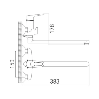 Смеситель GROSS AQUA Delta д/ванны 7244268C-35L(F) #WF_CITY_VIN# картинка