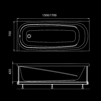 Акриловая ванна Рига 150*70 без ножек #WF_CITY_VIN# картинка