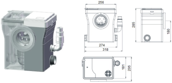 Санитарный насос измельчитель  STF-400 COMPACT JEMIX #WF_CITY_VIN# картинка