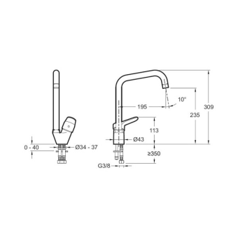 E75770-CP смеситель BRIVE кухня (хром) #WF_CITY_VIN# картинка