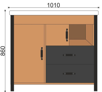 Тумба "Fernanda 100"  с раковиной Грэмми 1000 #WF_CITY_VIN# картинка