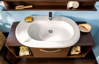 Тумба "КУБА 120" Венге с раковиной Жемчужина 85  #WF_CITY_VIN# картинка