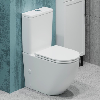 Унитаз компакт A2809 безободковый + сиденье тонкое ДП #WF_CITY_VIN# картинка