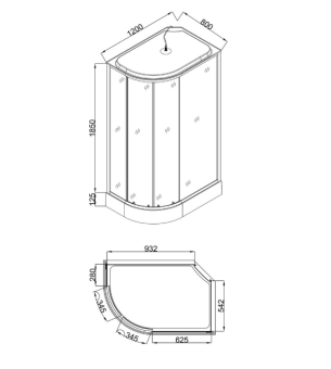 Душевая кабина CS-66120-13R FW 120*80*215 низ.п. белый кирпич ЛУЧШАЯ ЦЕНА! #WF_CITY_VIN# картинка