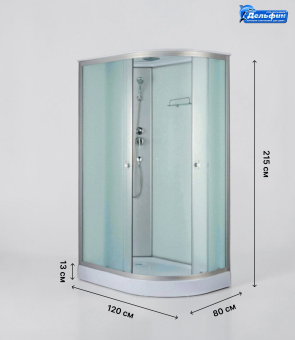 Душевая кабина ДАНА-719W 120*80*215 н.п., Левая #WF_CITY_VIN# картинка