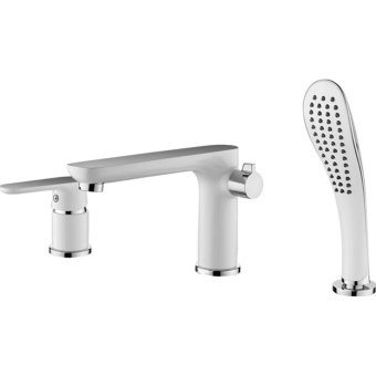 Смеситель L1153W для акрил.ванны тройка, врезной (белый+хром) #WF_CITY_VIN# картинка