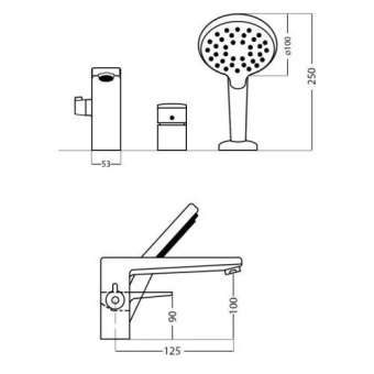 Смеситель Potato Р1130-6 д/ванны черный #WF_CITY_VIN# картинка