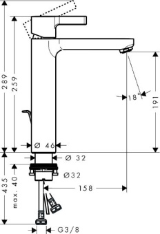 Смеситель д/раковины HG Metris S 31021000 #WF_CITY_VIN# картинка