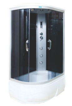 Душевая кабина Водный мир ВМ-8802 комфорт 120х80х215 (черные стенки, тонированные стекла) правая