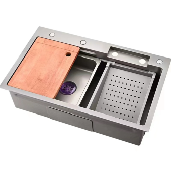 Мойка 18954 Премиум 750*460 многофункц. с сифоном Графит  ХИТ!!! #WF_CITY_VIN# картинка