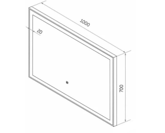 Зеркало "Frame" LED 1000*700 BLACK (сенсор) ЗЛП188 #WF_CITY_VIN# картинка