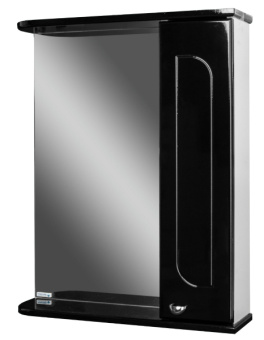 Шкаф-зеркало Радуга Черный металлик 55 АЙСБЕРГ левый/правый #WF_CITY_VIN# картинка