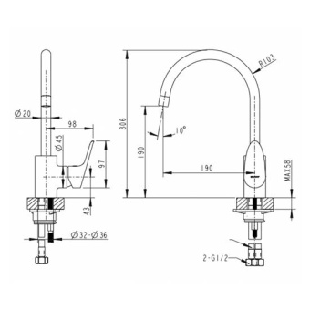 Смеситель д/кухни DROP DR0219 #WF_CITY_VIN# картинка