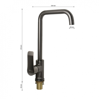 Смеситель GFmark д/кухни 5154 титан, вывод #WF_CITY_VIN# картинка