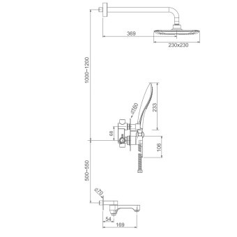 Смеситель G7148-8 для ванны встроенный, белый/хром #WF_CITY_VIN# картинка