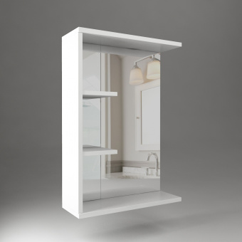 Шкаф навесной 500 зеркало 2 полки R Белый глянец #WF_CITY_VIN# картинка