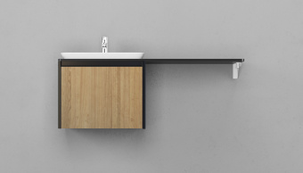 Тумба подвесная Klaufs 56*60 (шатанэ/черный) #WF_CITY_VIN# картинка