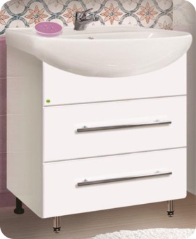 Тумба "VAKO CERSANIA 60" релинг 2 ящ. с раковиной CERSANIA 60 (9761) #WF_CITY_VIN# картинка