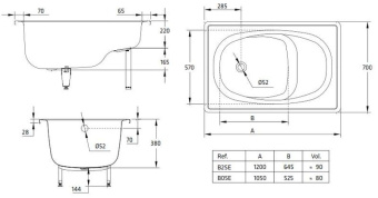 Ванна стальная "Europa" 105*70 #WF_CITY_VIN# картинка