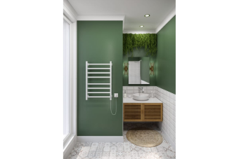 Полотенцесушитель Step-1 80*50 электрич. прав. ТЭН RAL9016 бел мат #WF_CITY_VIN# картинка