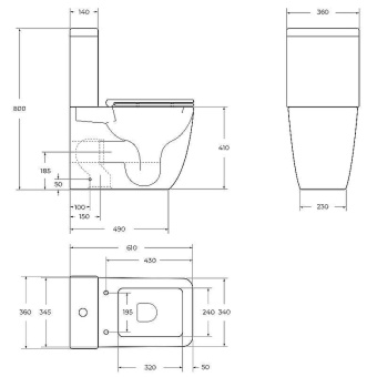 BB2197CP-TOR/SC Унитаз безободковый + бачок, ТОРНАДО с сиденьем дюропласт soft close #WF_CITY_VIN# картинка