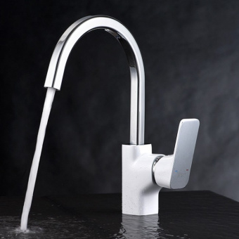 Смеситель д/кухни белая эмаль+хром 1432416 #WF_CITY_VIN# картинка