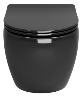 Унитаз подвесной GR-4411BS безободковый с тонкой крышкой ЧЕРНЫЙ #WF_CITY_VIN# картинка