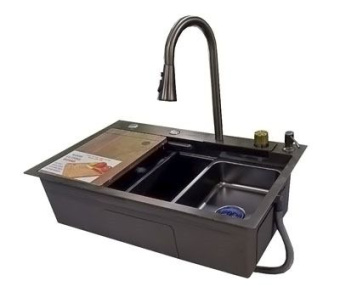 Мойка 18954 Премиум 750*460 многофункц. с сифоном Графит  ХИТ!!! #WF_CITY_VIN# картинка