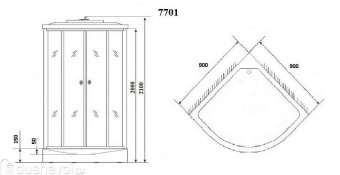 Душевая кабина Niagara Luxe NG-7701G (90*90*210) низ.п (15см), стенки золото, дверь раздвиж. #WF_CITY_VIN# картинка