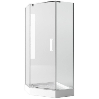 Душевое ограждение JY028 90*90*185 БЕЗ ПОДДОНА трапец.( прозрачное) #WF_CITY_VIN# картинка
