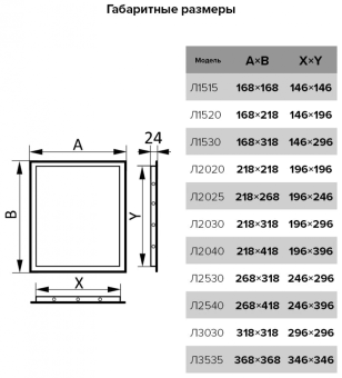 Люк пластиковый АБС 318*318 с фланцем 296*296 Л3030 #WF_CITY_VIN# картинка