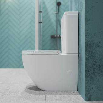 Унитаз компакт A2809 безободковый + сиденье тонкое ДП #WF_CITY_VIN# картинка