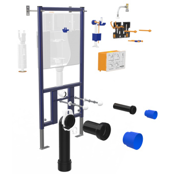 (SET) LORANTO Инсталляция + унитаз LYon 2.0 с сиденьем микролифт + кнопка Loranto круг бел глянец #WF_CITY_VIN# картинка