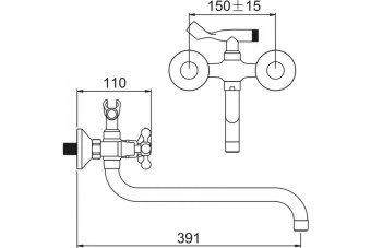 Смеситель Gota Rocio д/ванны G314510 Kreshel   #WF_CITY_VIN# картинка