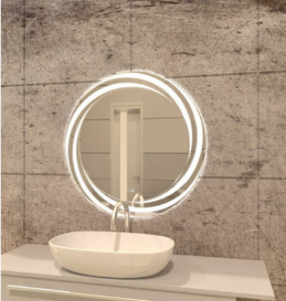 Зеркало MIXLINE "Беатрис-2" D800 сенсор, светод.подсветка + подогрев, с гравировкой  #WF_CITY_VIN# картинка