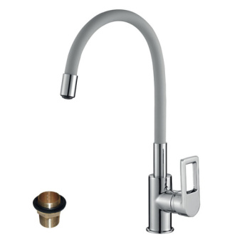 Смеситель ROSSINKA д/кухни Z35-35U-Gray с гибким цветным изливом, хром/серый #WF_CITY_VIN# картинка