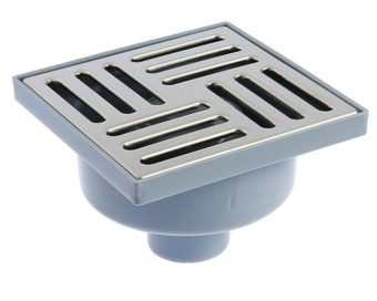 Трап вертикальный нерегулируемый с выпуском 50мм, с нержавеющей решеткой 150*150 сухой TQ5212 #WF_CITY_VIN# картинка