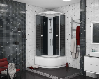 Душевая кабина NG-7507-14 BLACK 80х80х215 г.п. МОЗАИКА #WF_CITY_VIN# картинка